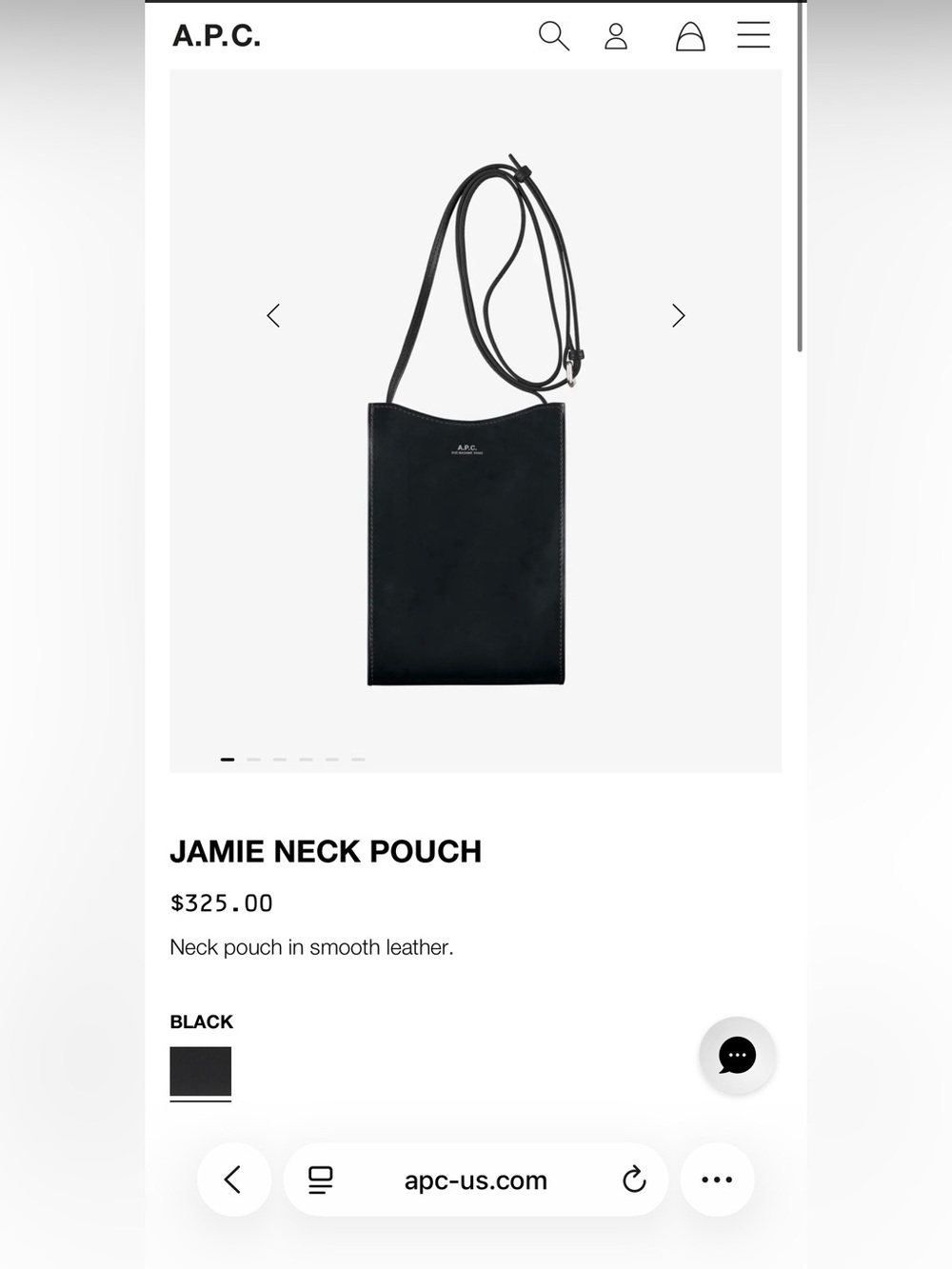 A.P.C. Jamie Neck Pouch - Black
